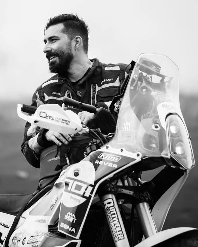 Tolga Başol on his rally bike